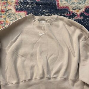 Nike Women Light Gray Crewneck Sweater